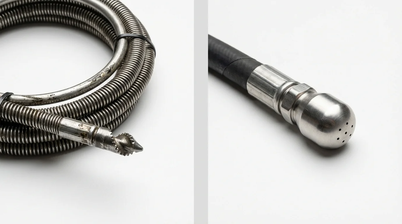 Drain snake cable and hydro jetting nozzle used for drain cleaning in Green River, WY