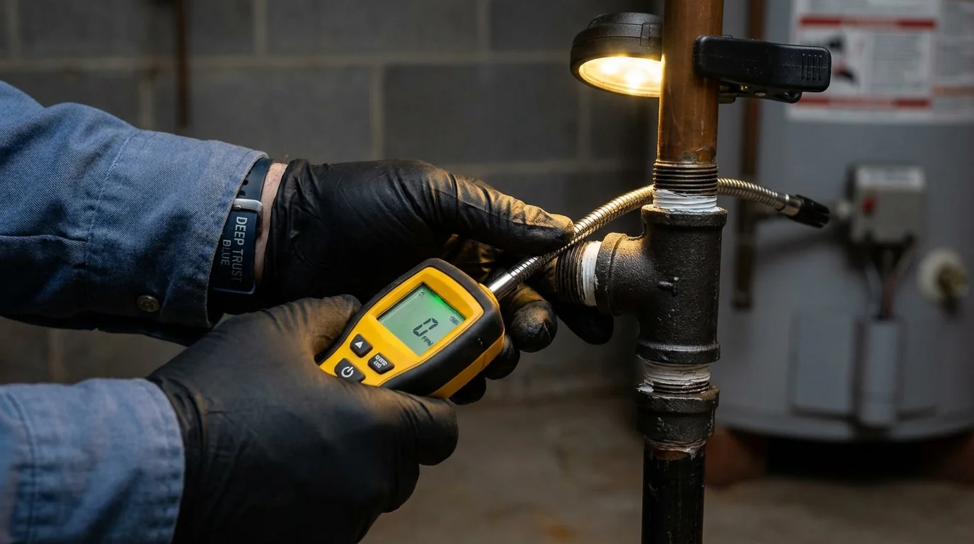 Gas leak detection with electronic sniffer by Johns Plumbing LLC in Green River