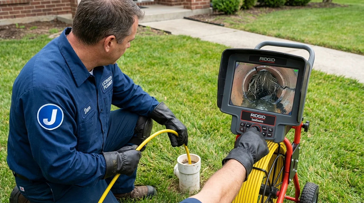 Sewer camera inspection being performed by Johns Plumbing LLC in Green River