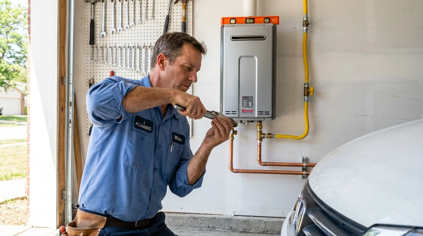 Tankless water heater installation by a Johns Plumbing LLC plumber in Green River